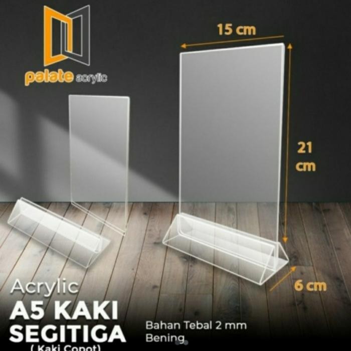 

OJ Acrylic/ Akrilik Tent Holder Stand A5 Potrait Kaki Segitiga