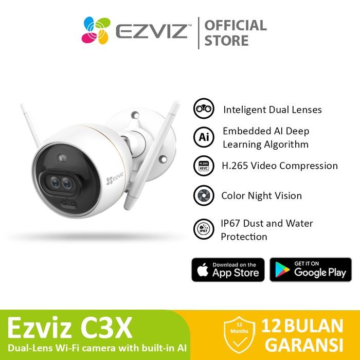 Pilihan- Ezviz C3X 2Mp Smart Home Dual Ip Camera Lens Outdoor Cctv