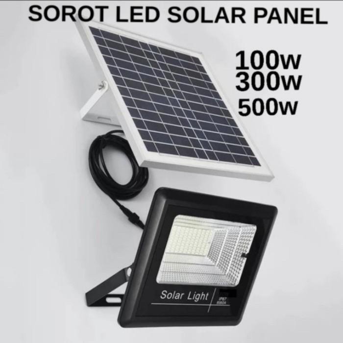 Promo Lampu Sorot Solar Panel 100 Watt 100W Lampu Sorot Tenaga Surya 100Watt