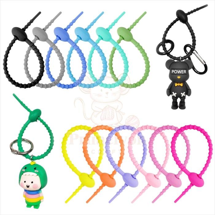 

New 6pcs gantungan kunci silicone/ strap silicone karet serbaguna