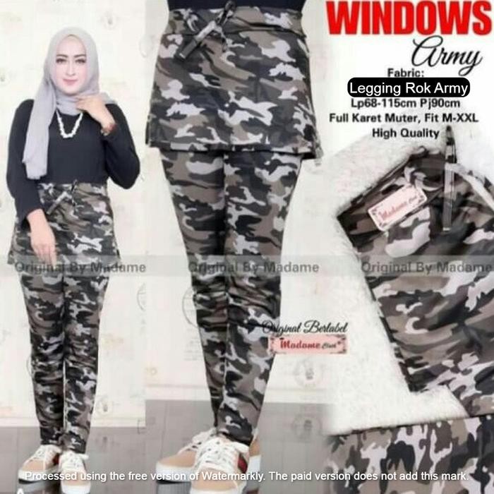 setia Celana Legging rok loreng army / celana senam army / celana olahraga army wanita Outdoor Sport