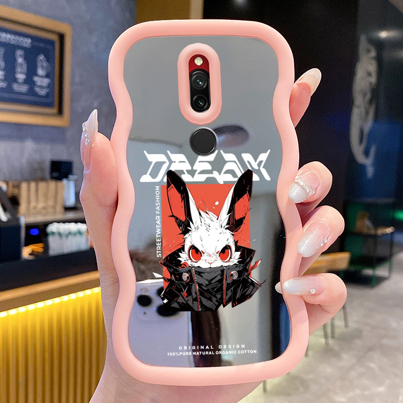 Casing Untuk Xiaomi Redmi 8 Case Casing Beruang yang rusak Pola HP Cesing Macaron Kasing Mirror Sili