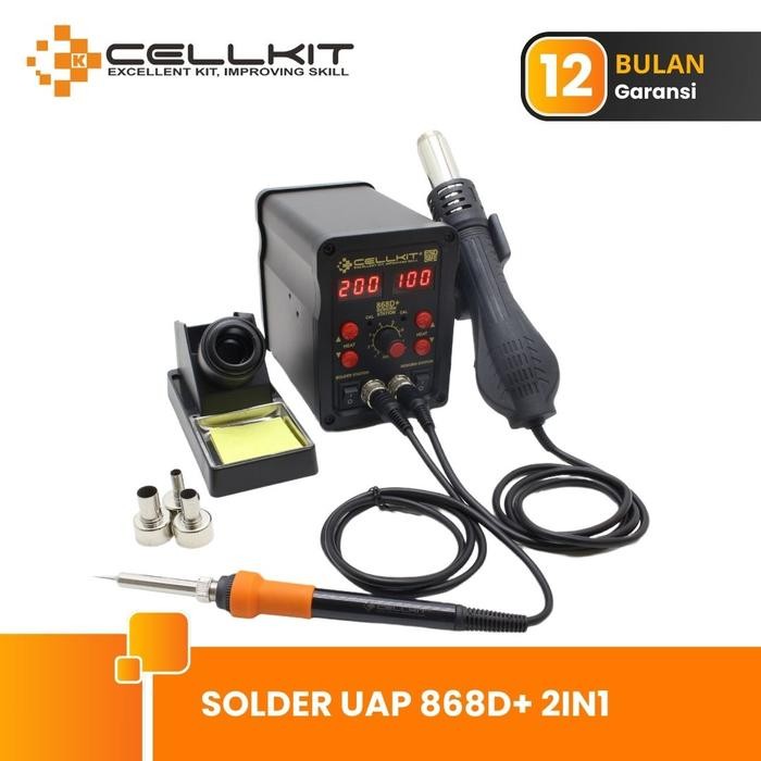 CELLKIT Solder Uap - Blower - Hot Air Gun Digital 2in1 868D+