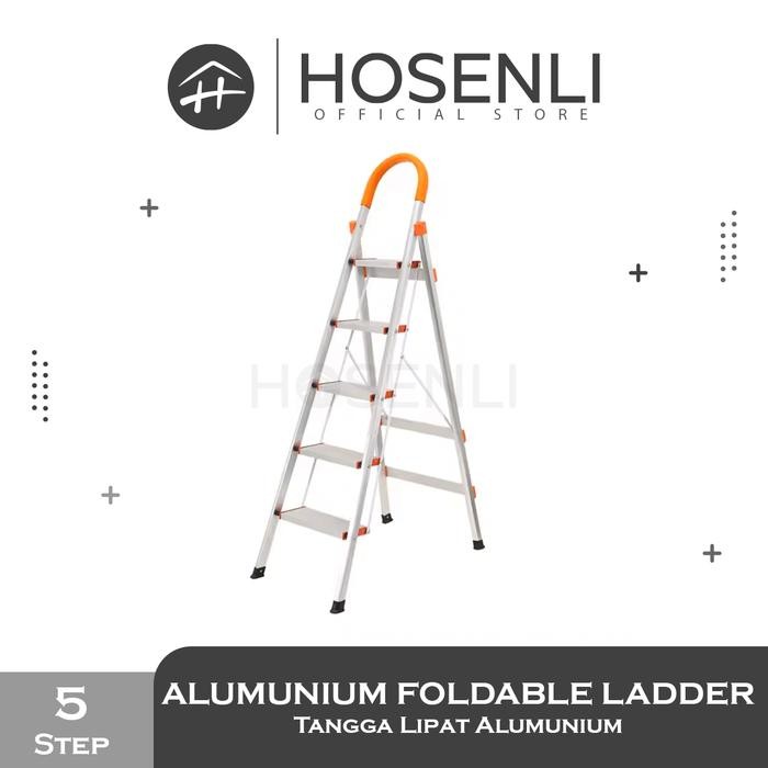 Ready Hosenli Alumunium Foldable Ladder Tangga Lipat Alumunium - 5 Step
