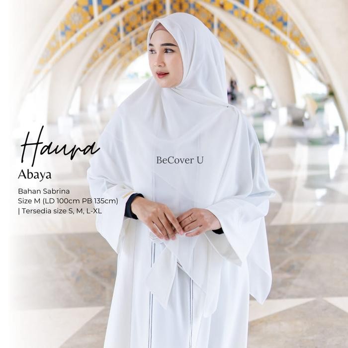 Haura Abaya List Dress Gamis (Gamis Umrah dan Haji) Muslim by Becover U Dress