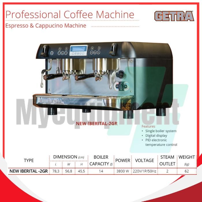 MESIN KOPI ESPRESSO DAN CAPPUCINO COFFEE MACHINE GETRA NEW IBERITAL-2GR