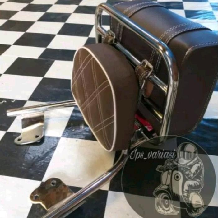 Back Rack Scoopy/Sandaran Scoopy Bantalan Plus Tas Scoopy Model Klasik Retro. New/Lama Scoopy