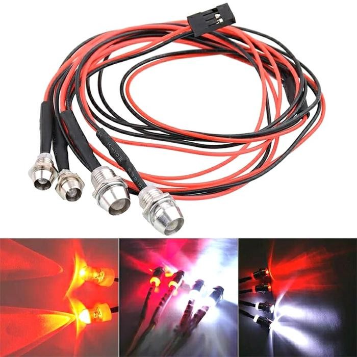 MJ RC Car LED Head Light Putih dan Merah untuk RC Mobil Hobby