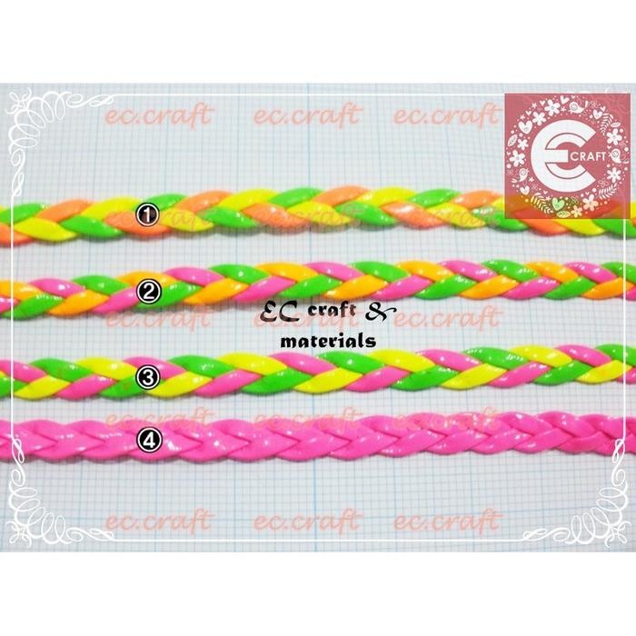 +%+%+%] 3 METER FLAT BRAIDED LEATHER PU 6MM BAHAN AKSESORIS GELANG TALI