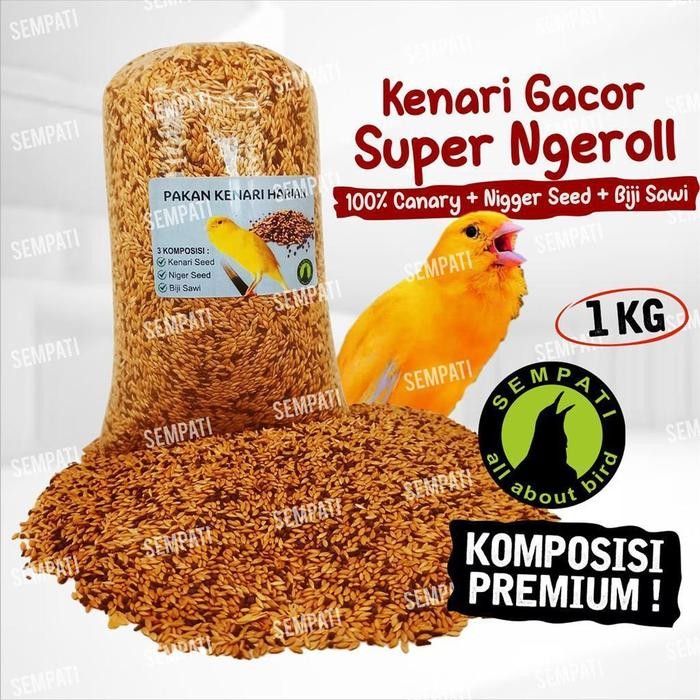 ces0- Sempati Pakan Kenari Harian 1 Kg Sempati Kenari Canary Seed Nigger Niger Seed Sawi
