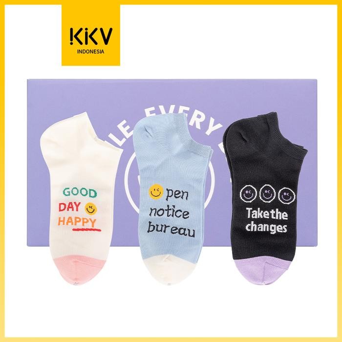 OHSOME Smile Socks Box Set Kaos Kaki Pria Wanita Gift Smiley Semata Kaki