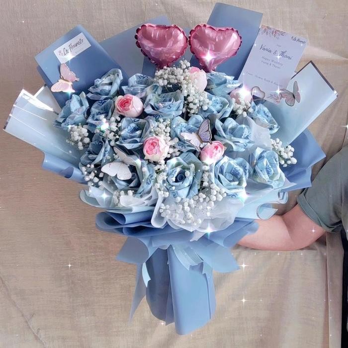 rangka buket uang Bunga uang Bunga mawar pembuatan buket uang Terlaris