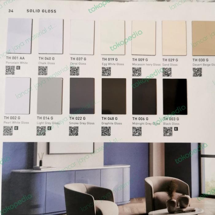HPL TACO warna Solid polos GLOSSY dan Mate tipe G dan D