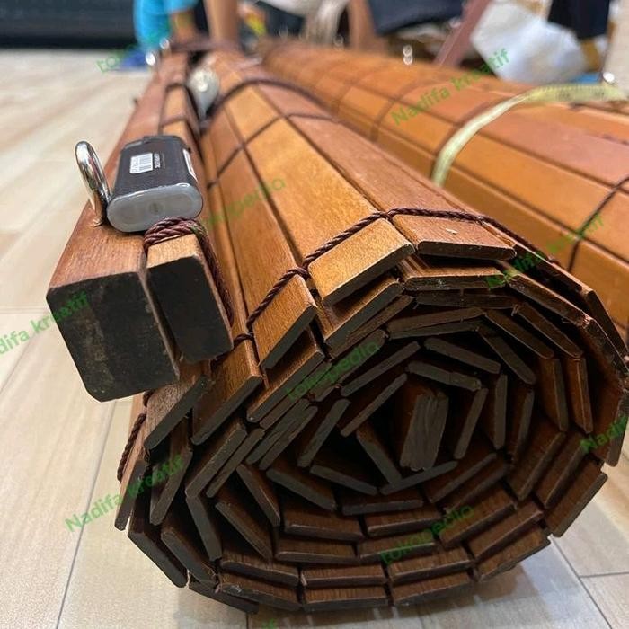 RJ Tirai kayu outdoor ukuran custom
