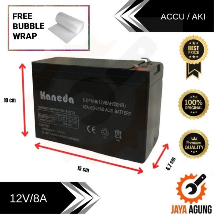 AKI KERING ACCU BATTERY 12V 8AH / BATERAI AKI 12 VOLT 8 AMPERE KANEDA