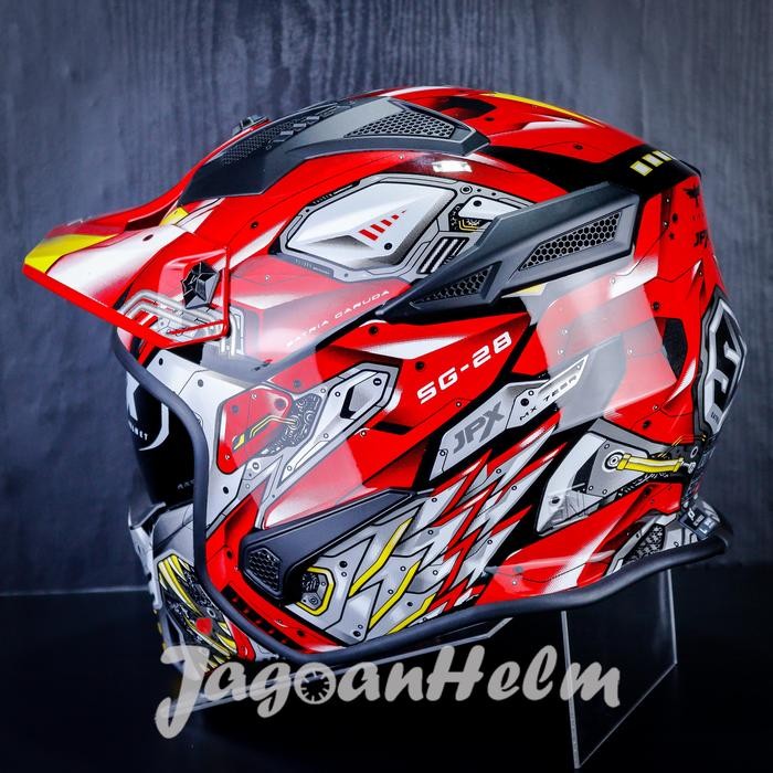 JPX HELM MX726R MX09 SUPER BLACK MX726 R CROSSOVER MX 726 -