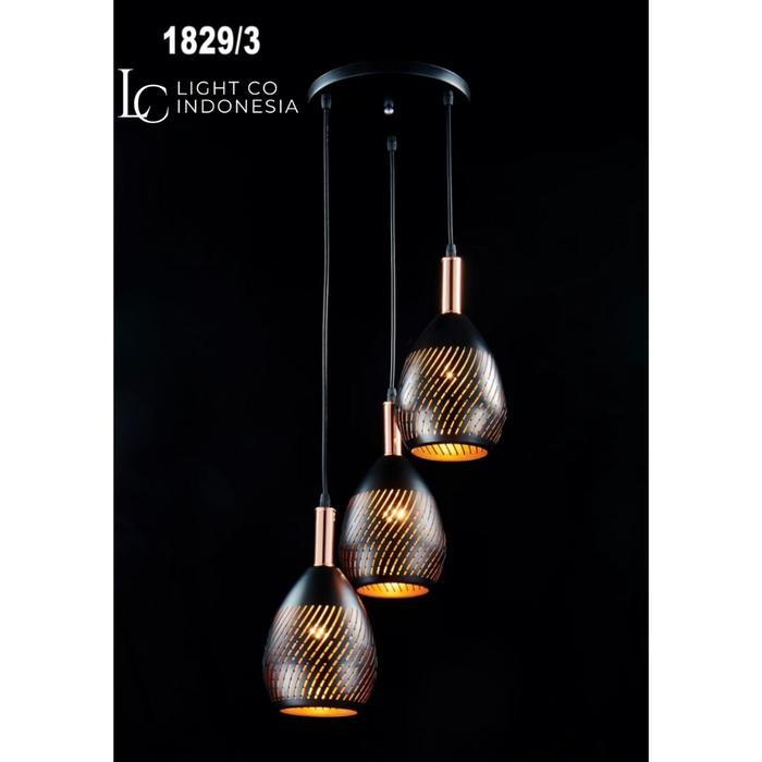 Lampu Gantung Industrial Vintage Cafe 1829/3 Lampu Cafe Bar Promo 