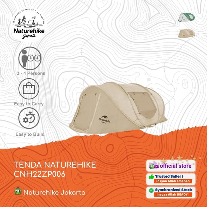 TENDA OTOMATIS 3 4 ORANG TUNNEL CAMPING NATUREHIKE CNH22ZP006