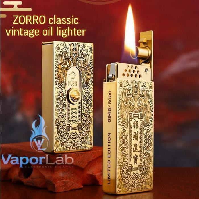 korek api minyak classic zorro 739 vintage copper oil lighter giftbox