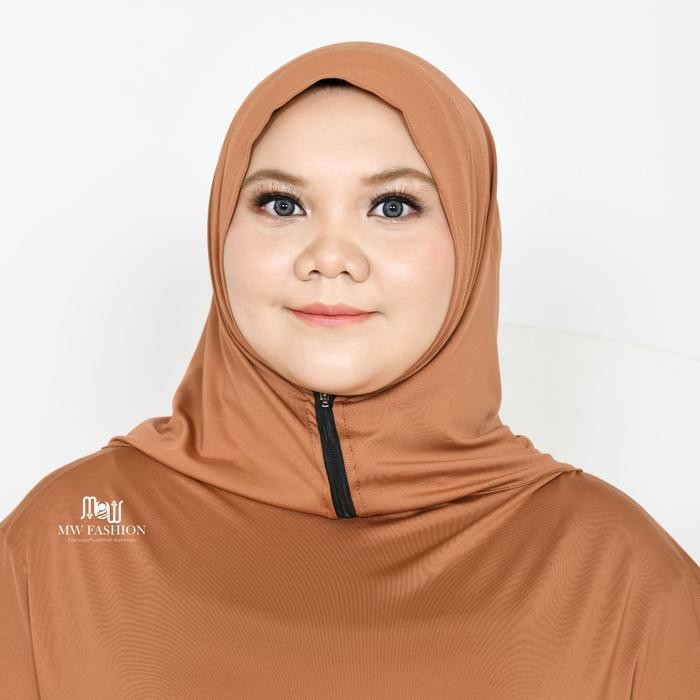 Grosirhijabku Hijab Sport Rompi Saku Jumbo Dagu Resleting Rompi Olahraga Spandeks (Sabrina Saku)
