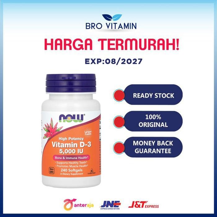 ORIGINAL NOW Vitamin D3 D-3 5000 IU 240 softgels