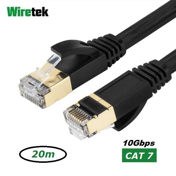 JK LAN Cat 7 Gigabit Ethernet Network FLAT Cable 20 meter WIRETEK