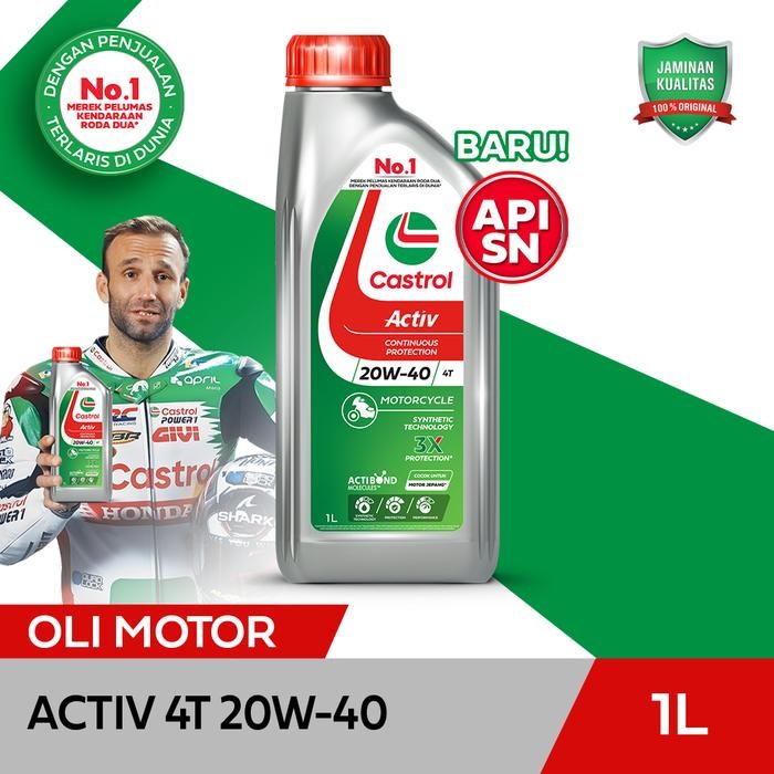 ys7r- Oli Mesin Motor Castrol Activ 4T 20W-40 (1L)