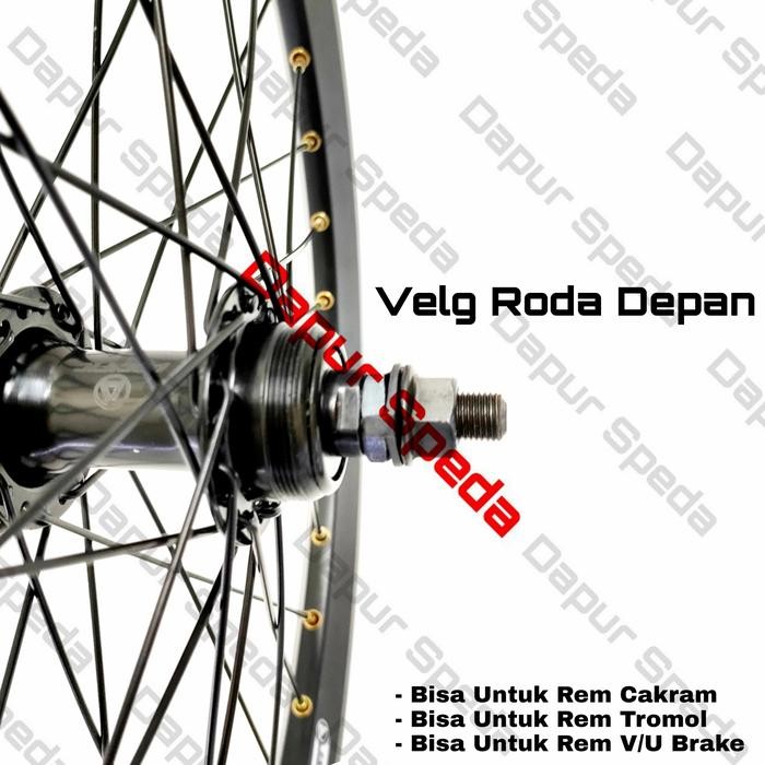 Velg Sepeda 20 Alloy Double Wall Wheel Set Lipat Minion Bmx Mini Hitam