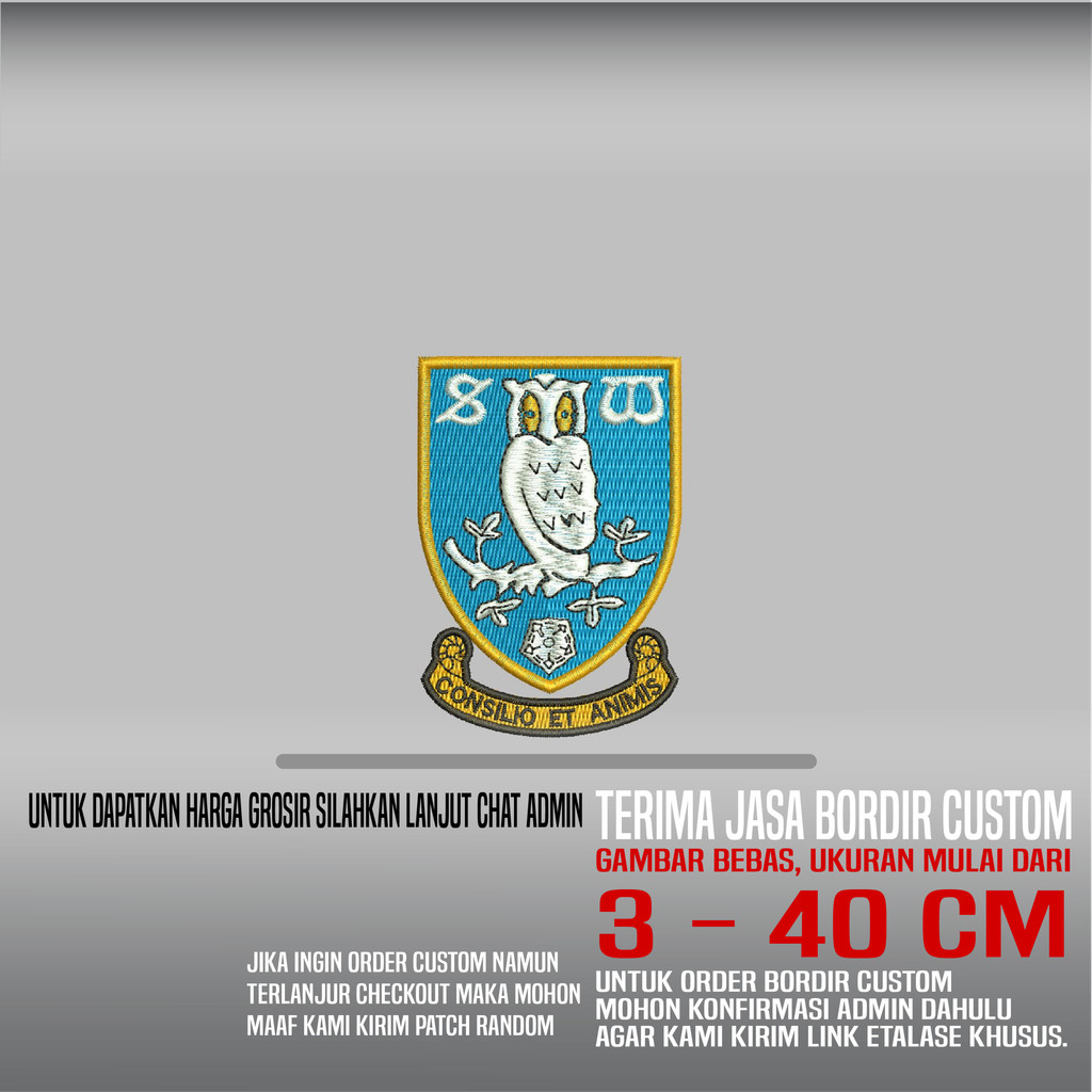 SHEFFIELD WEDNESDAY FC CONSILIO ET ANIMIS HDP-530 PATCH BORDIR LOGO/EMBLEM