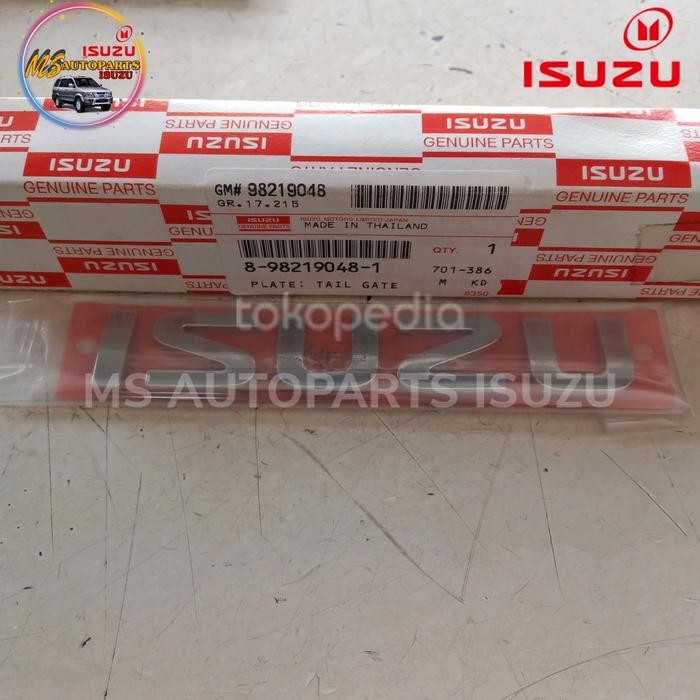 PRODUK EMBLEM LOGO ISUZU PLATE TAIL GATE MUX MUX 2016-2019 ORIGINAL