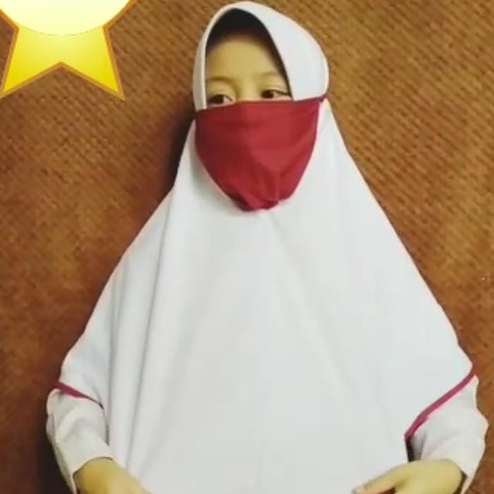 JILBAB HIJAB MASKER SUPER ANAK SEKOLAH SD Ready Stock