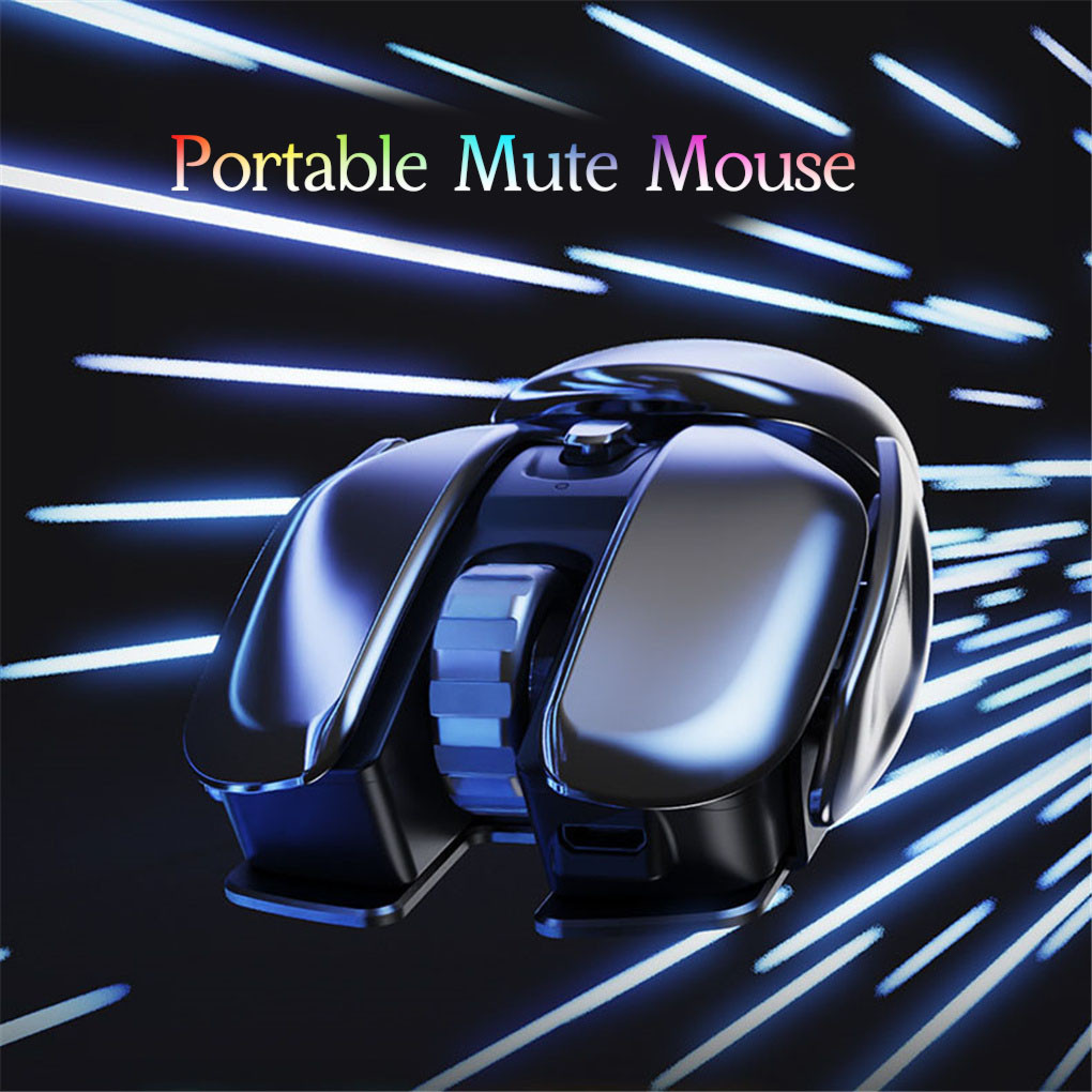 PX2 Metal 2.4G Rechargeable Wireless Mute 1600DPI Mouse 6 Buttons for PC Laptop Computer Gaming Offi
