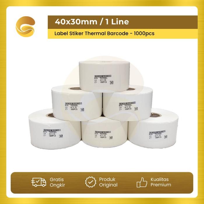 Label Barcode Thermal 40 x 30 mm 40x30mm Stiker Thermal