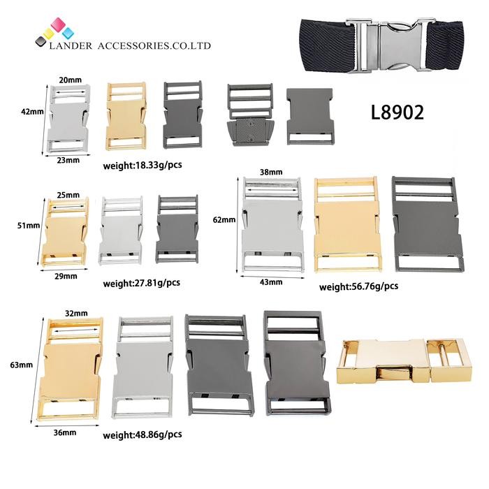 ProsesCPT- Buckle Gesper Kunci Sodok Bahan Metal Alloy Lander / Buckle / L-8902 / 20Mm 25Mm 32Mm