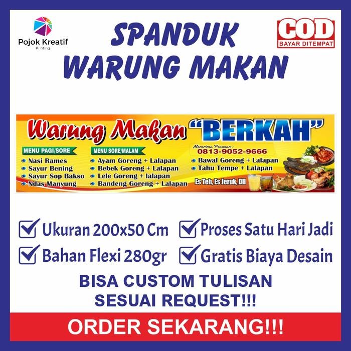 ORIGINAL Spanduk Sepanduk Banner Bener Baner Backdrop Warung Wg Makanan Nasi Goreng Mie Mi Goreng
