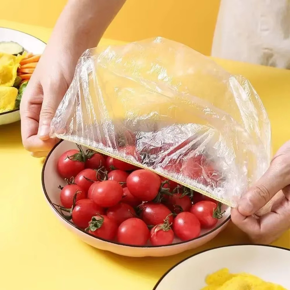 TERBARU 100pcs Cling Film Cover Cling Bag Elastic Mouth Household Cling Film Cling Cover Colorful Di