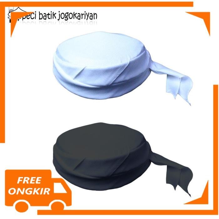 ORIGINAL Peci Batik Jogokaryan Motif Songkok Polos Warna Kopiyah Hitam & Putih READY STOCK