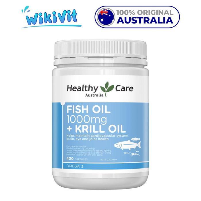 Promo Healthy Care Fish Oil 1000Mg And Krill 400 Capsules - Original Australia / Kapsul Omega-3 1000