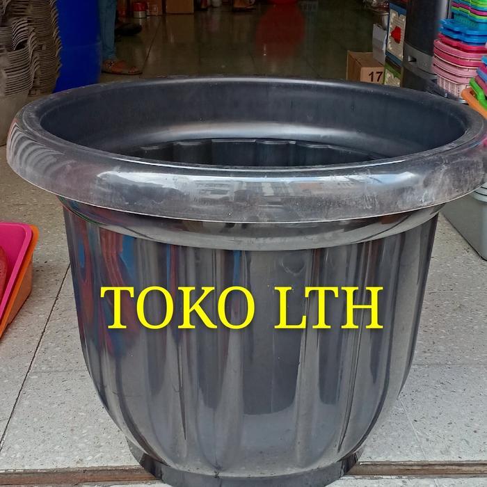 POT HITAM 60 CM EBONY PLASTIK / POT BUNGA / POT TANAMAN
