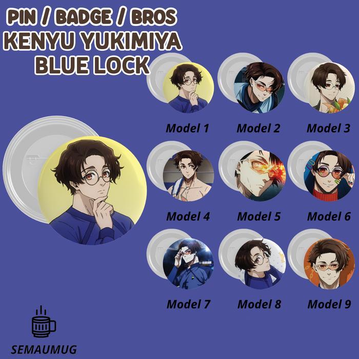 PIN KENYU YUKIMIYA BLUE LOCK KADO BROS BADGE BULAT ANIME IDOL LUCU PRINT CUSTOM SEMAUMUG