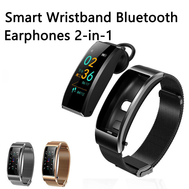 Bluetooth Headset Color Screen Sports Monitoring Multi-function Call 2in1 Detachable Watch Headset