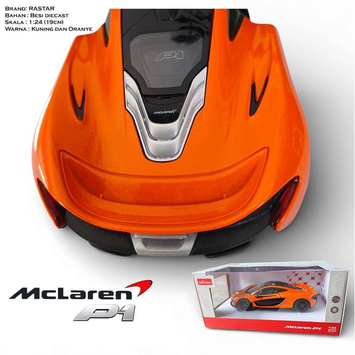 Miniatur Diecast Mobil Mclaren P1 Orange Rastar 19 Cm 1:24