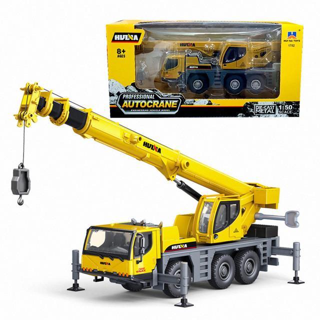 Huina 1702 Diecast Truk Derek 1:50 Alloy Model Truk-Mounted Crane Terbaru 