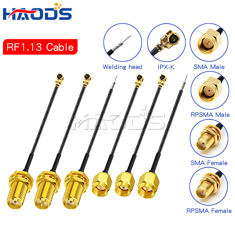 5PCS IPX to SMA Connector Cable SMA Male to uFL/u.FL/IPX to SMA Female RF1.13 RF Coaxial WIFI