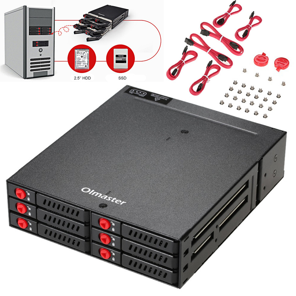 PROMO OImaster 6 Bays Hard Drive Mobile Backplane with Cooling Fan Support 2.5'' SATA HDD SSD 6Gbps 