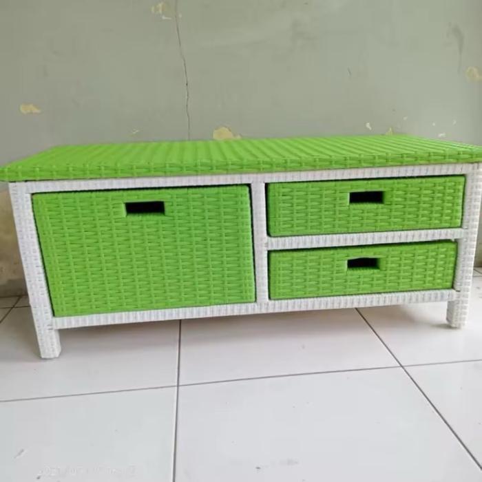 Premium Ready Lemari Laci Rak Rotan 3 Laci Minimalis Serbaguna Original