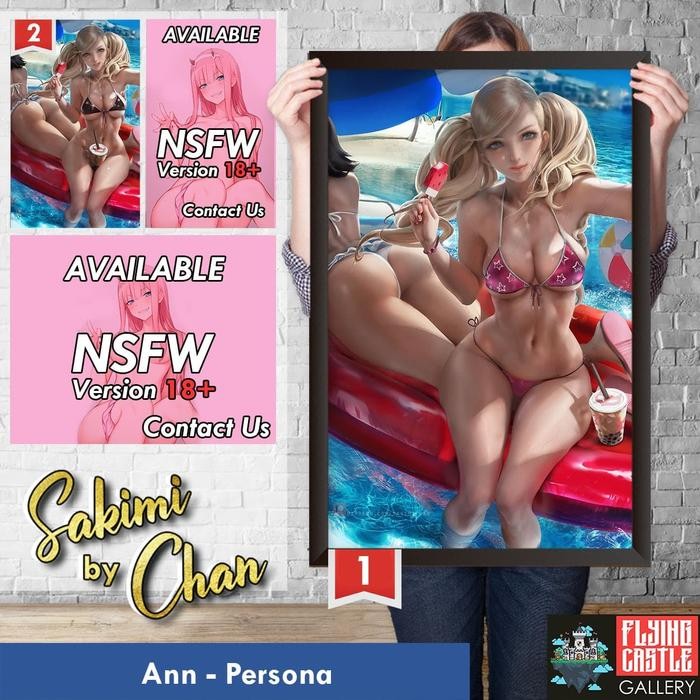 Bisa E-Faktur Poster Anime Ann Persona 5 + Frame Bingkai Sakimi Chan