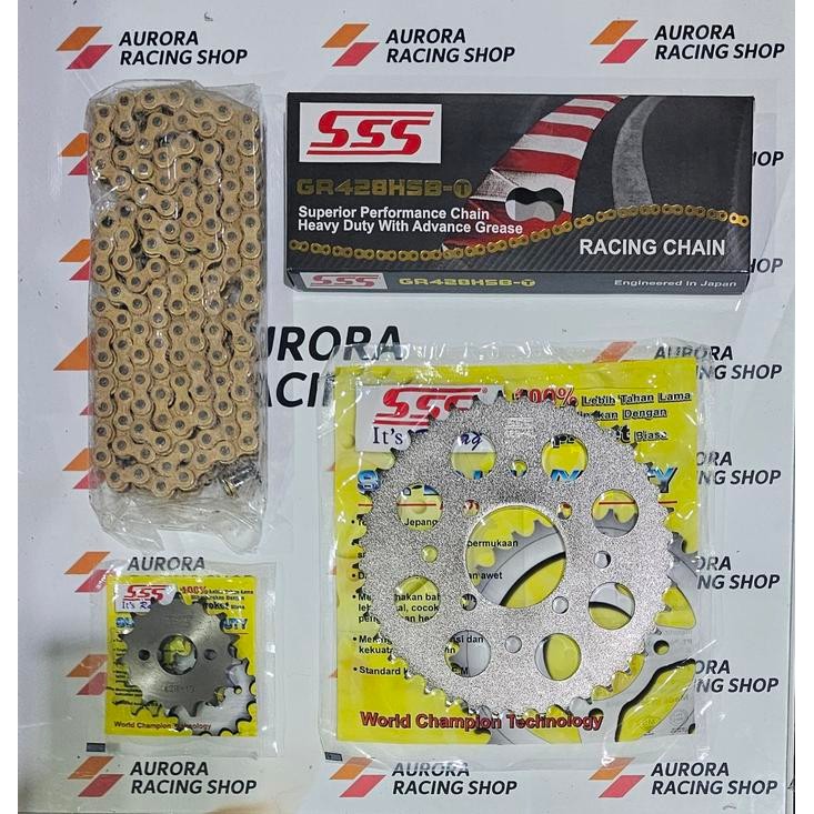 Gear Set Sss 428 Satria Fu Old / Barong & Rantai Sss 428 Hsbt