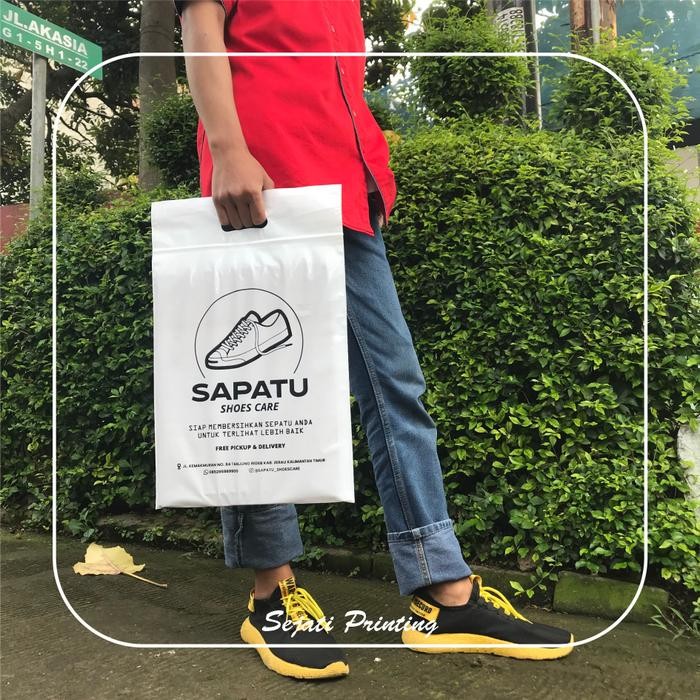 (ISI 100 PCS) SABLON PLASTIK ZIPLOCK UNTUK LAUDRY SEPATU / SHOES LAUNDRY - SEJATIPRINTING