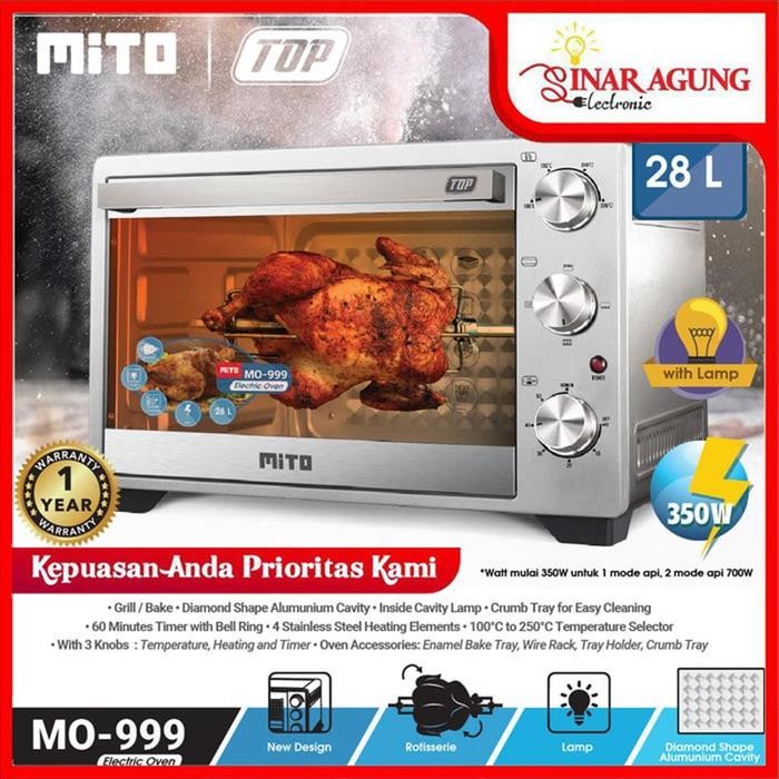 MITO OVEN LISTRIK MO-999 (28 LITER) 350W OVEN LISTRIK MO-999